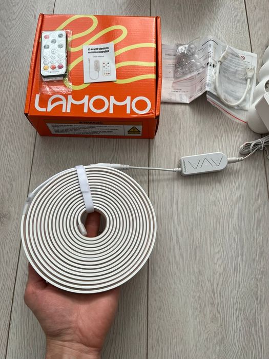 Banda Led waterproof siliconata Lamomo 5m culoare calda cu reglaj