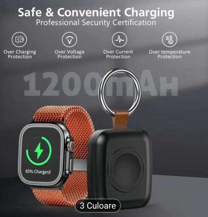 Încărcător portabil wireless 1200 mAh-nou!