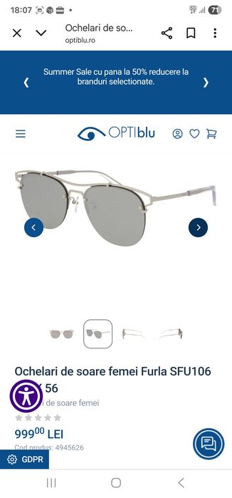 Ochelari de soare Furla,originali.