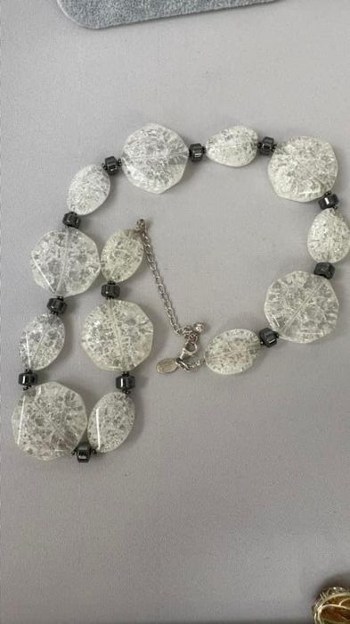 Colier cuart hematit argint