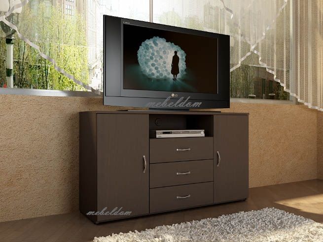 Тв шкаф 120см. с две врати и три чекмеджета,тв скрин(код-3196)