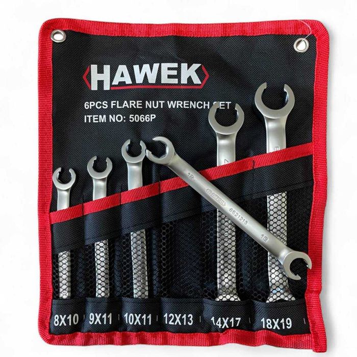 Срязани прорязани ключове 8-19мм комплект 6 части Hawek