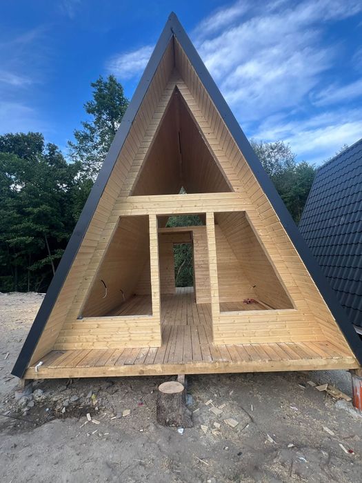 Cabane tip A din lemn accept variante auto