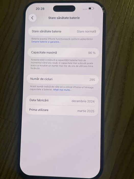 iPhone 16 PRO MAX / 96% Bateria  / ca NOU / Garantie