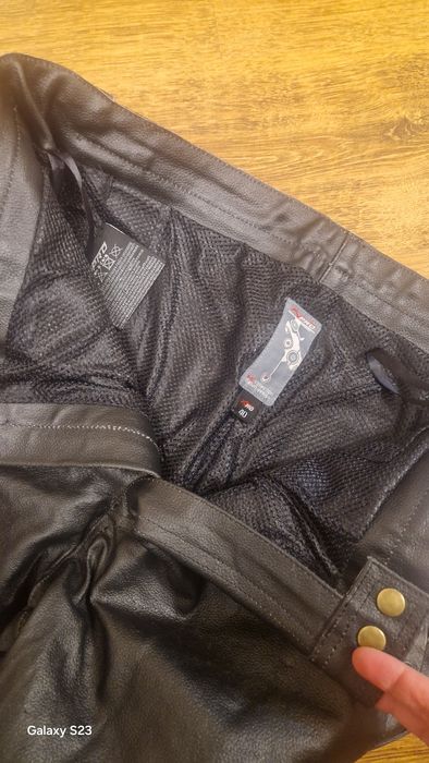 Кожен мото дънки