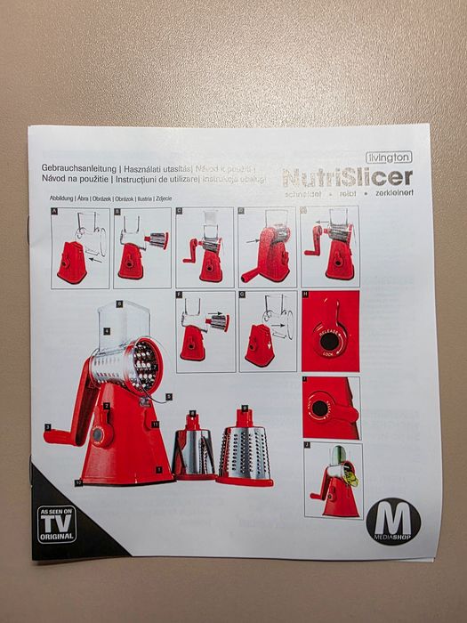 Răzătoare multifuncțională Livington NutriSlicer - 18x mai rapidă, baz