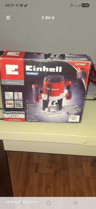 Masina de frezat Einhell TC-RO 1155 E, 1100 W, 30000 RPM, 55 mm