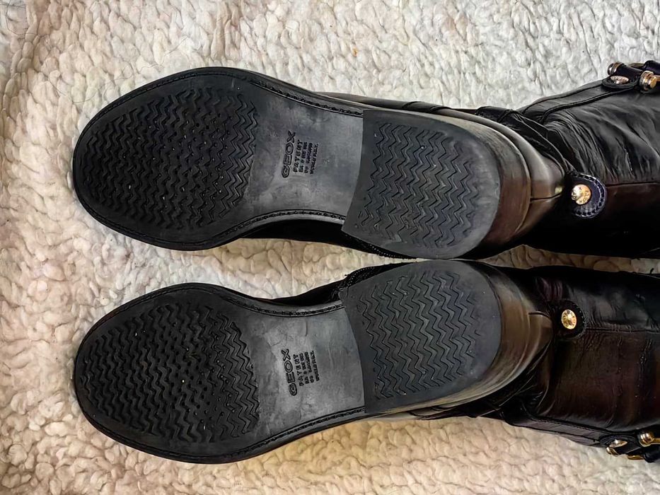 Cizme negre dama piele naturala Geox riding Walk Pleasure