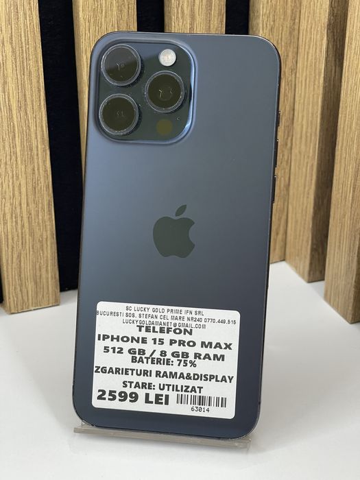 Iphone 15 Pro Max 512Gb 75% baterie Garantie/Factura #63014