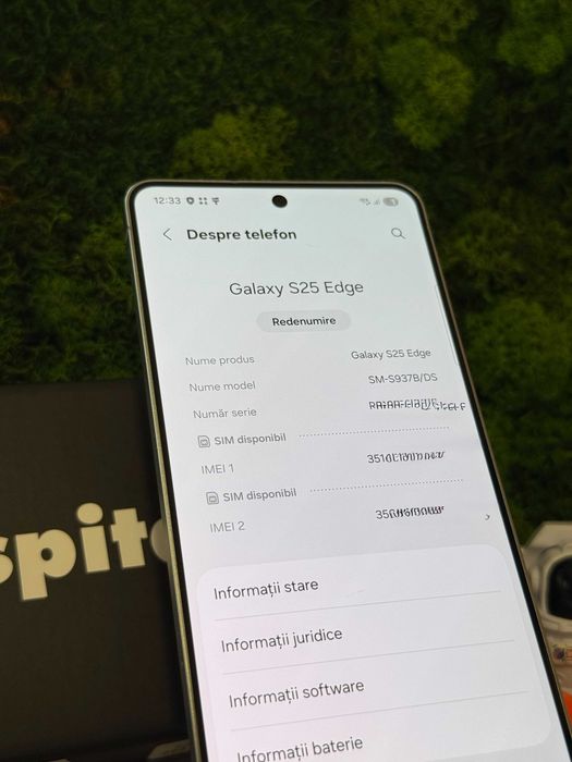 Samsung S25 Edge Silver 256GB 100% Baterie #92