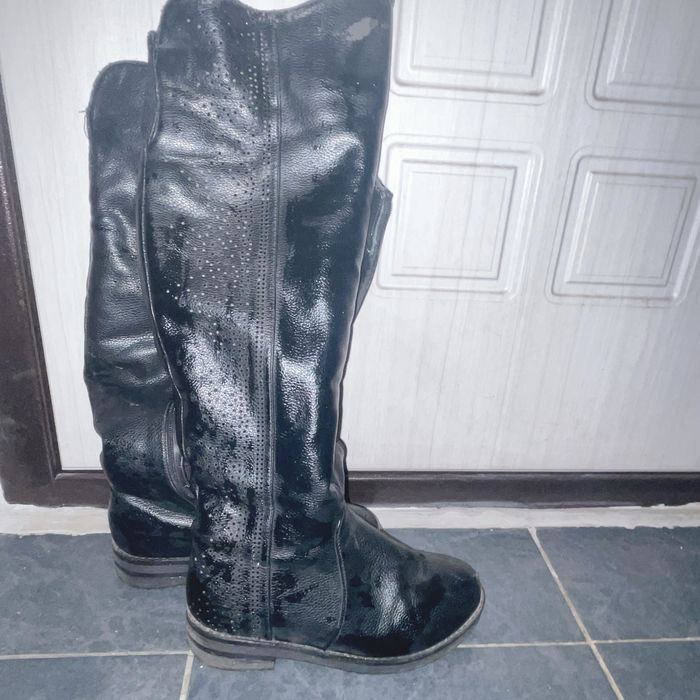 Сапоги зимние кожаные