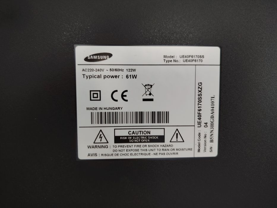 Non Smart TV 3D Samsung 101 cm (40") UE40F6170 – Full HD, 200Hz