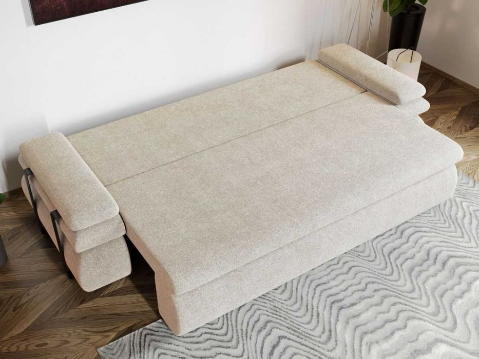 Canapea Extensibila Molly Plusata Crem
