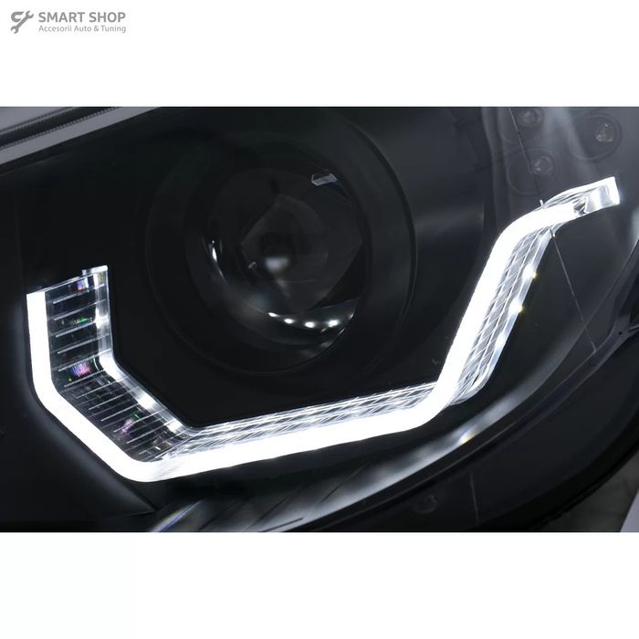 Faruri 3D LED Angel Eyes BMW Seria 5 E60 E61 (2003-2007) LCI Design Ne
