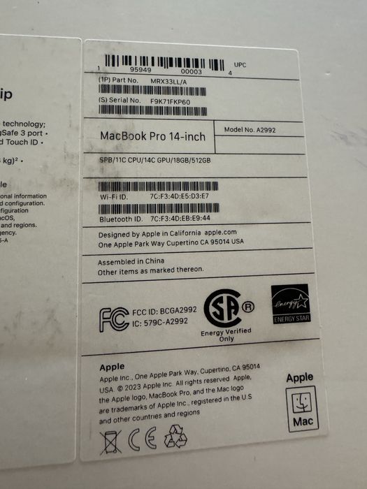 Mac Book 14 pro 18GB