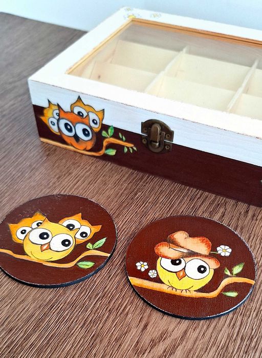 Кутия за чай " Бухали "