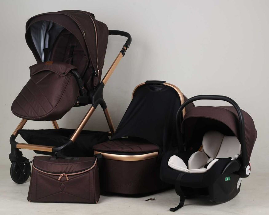 Carucior pentru Copii 3 in 1 All in One Visoli Coffe