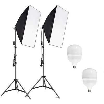 Kомплект софтбоксове за студийно осветление с трицветни крушки 135W