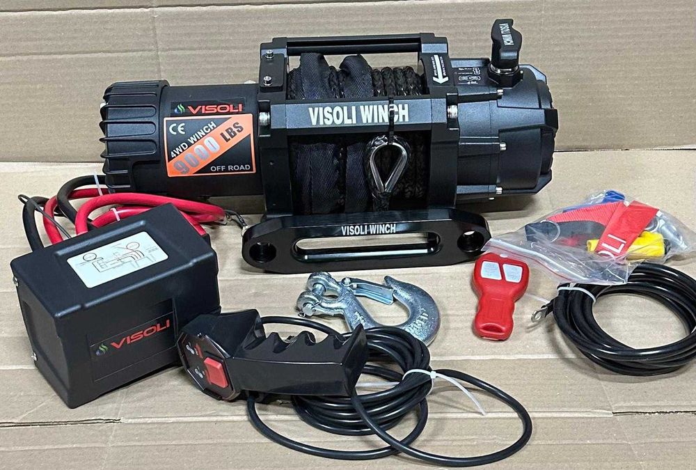Troliu auto Visoli electric 9000lbs/4090kg sufa sintetica