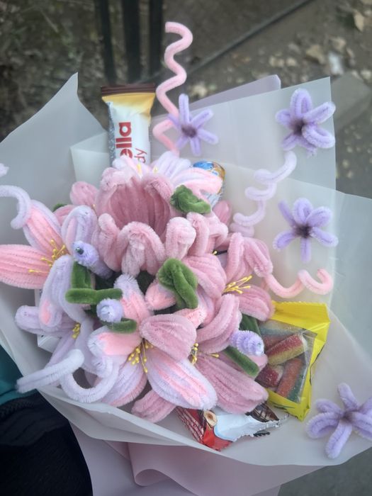 Цветочки из синельной проволки (мягкой)