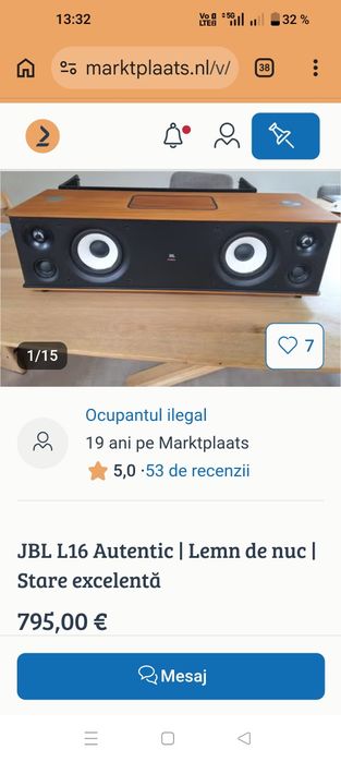 Boxa JBL L16 Autentic lemn de nuc ,,rara.