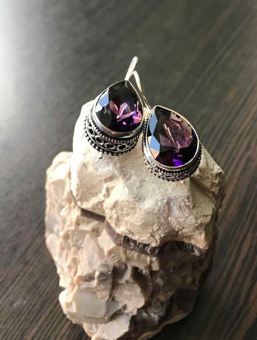 Cercei Argint 925 cu Pietre Semipretioase Ametist