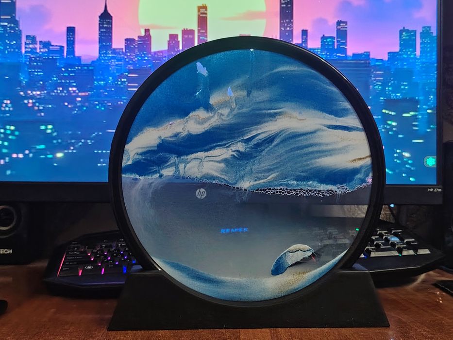 3D-искусство с движущимся песком из глубокого моря,