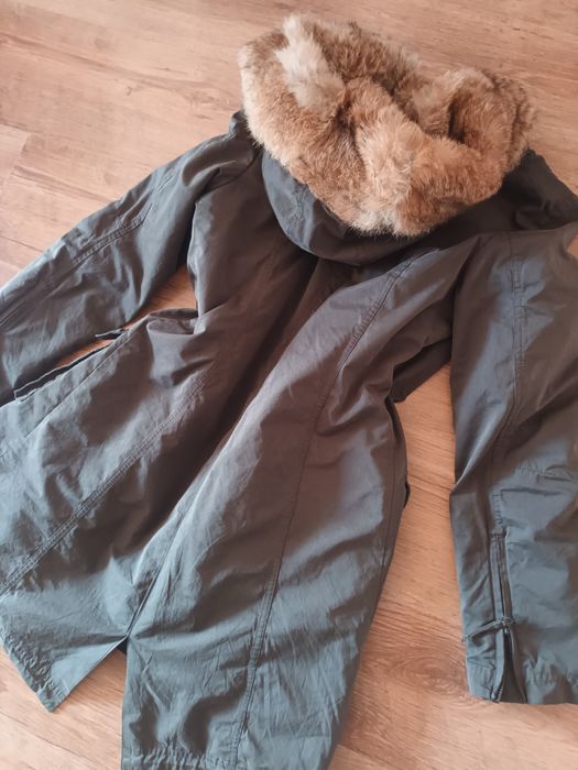 Парка с естествена заешка кожа