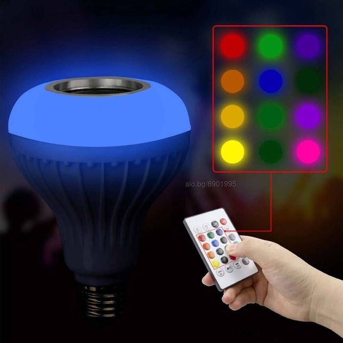 LED музикална Диско Bluetooth крушка Лампа Парти Колона RGB осветление