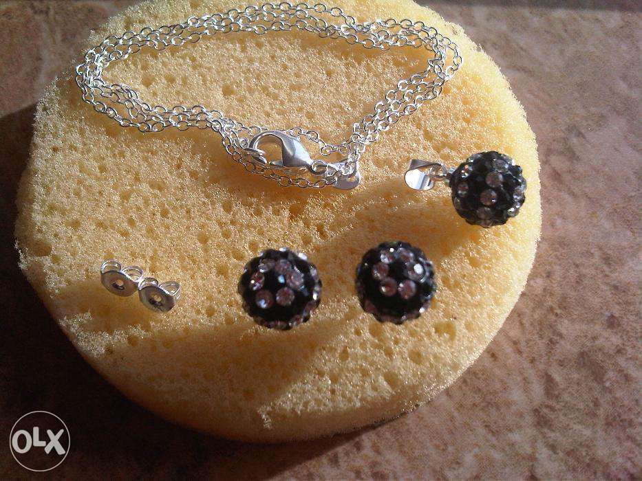 set bijuterii 3 in 1 argint 100% cercei + colier + pandantiv