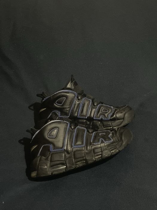 Adidasi Nike Air More Uptempo Black Royal, Negru-Albastru,42.5