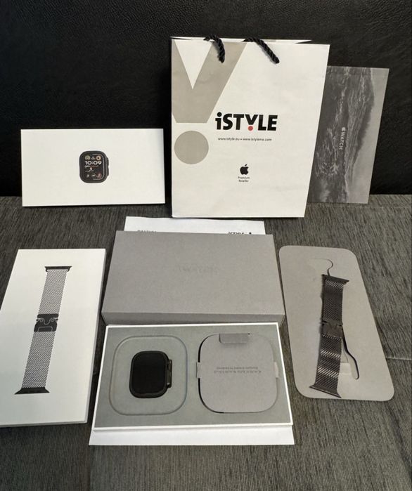 Apple watch Ultra 2 iStyle Гаранция 2г Black Titanium MILANESE TML
