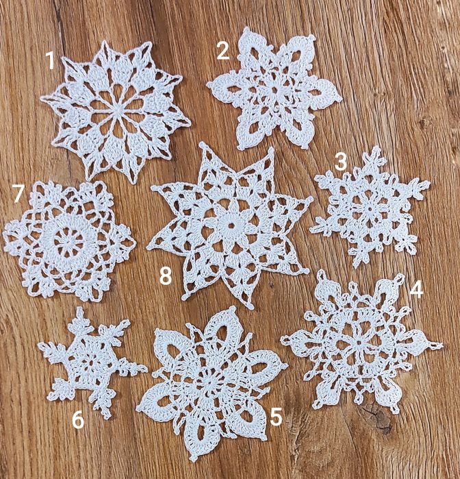 Плетени снежинки за окачане