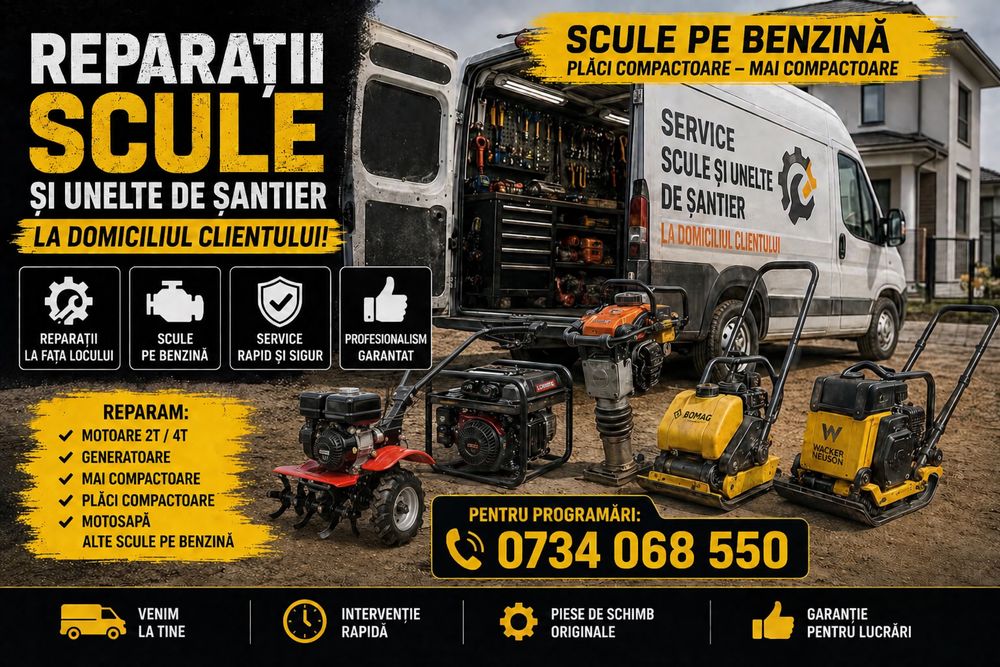 Reparații,service și mentenanță scule și utilaje de șantier