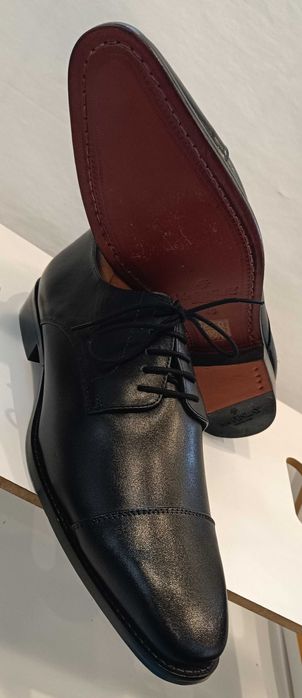 Pantofi derby de lux 45 lucrati manual Mc Finlay NOI piele naturala