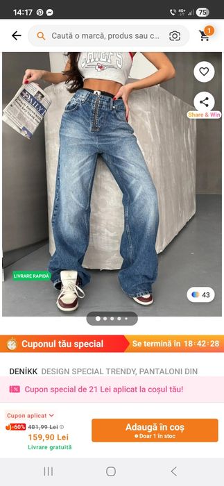 Vand blugi noi  cu eticheta