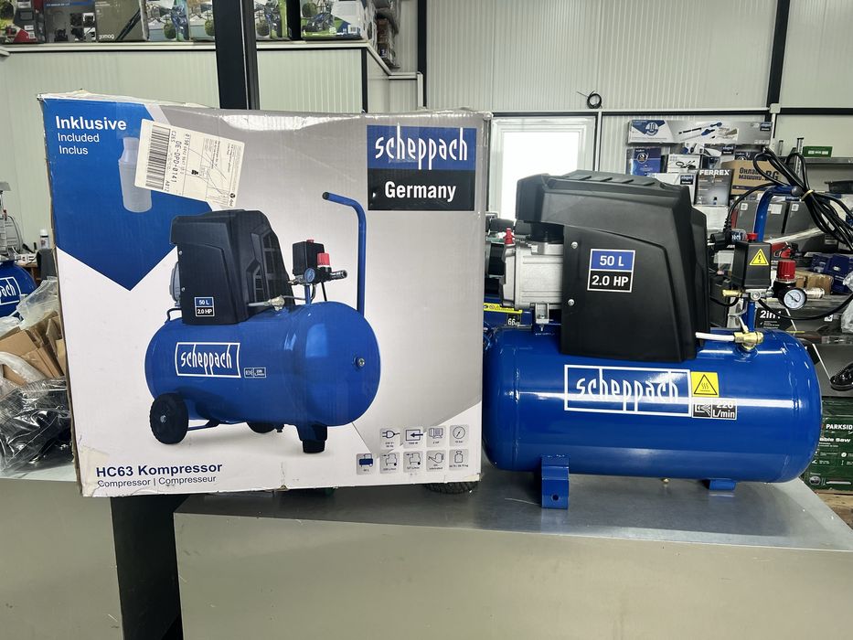 Компресор  маслен Scheppach HC63-50л. / 10бара/220л 1500W-чисто нов