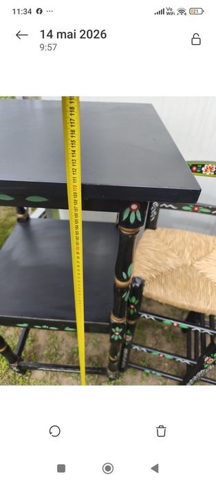 Set bar rustic: masă+ scaun lemn pictate manual