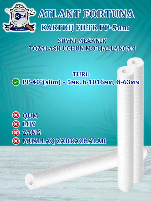 Suv uchun filtr, xonadon filtrlari uchun kartrij karterej kartrj filtr