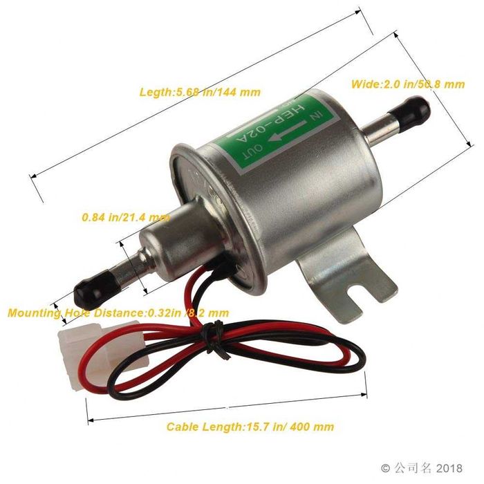 Електрическа горивна помпа 12V 3–6 PSI за карбуратор Kubota
