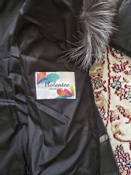 Пуховик кожанный