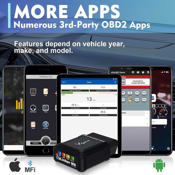 Универсален интерфейс ELM327 Vgate vLinker MS Bluetooth 4.0