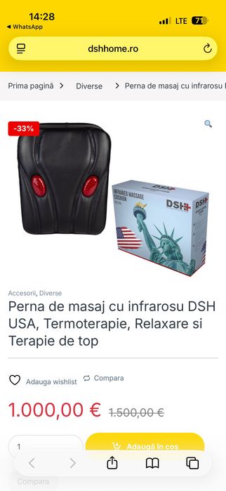 Aparat de masaj pentru spate
