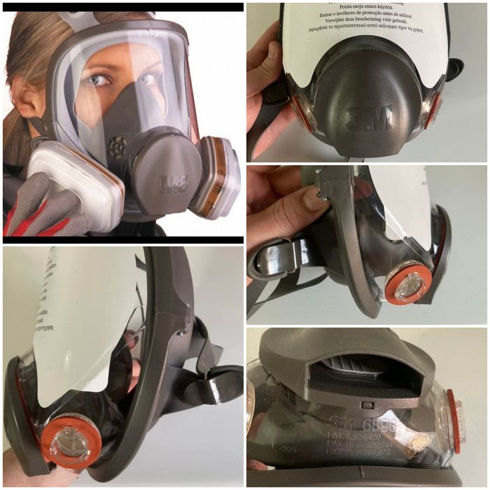 Mască 3M 6800 Vizieră + filtre carbon + prefiltre + capace + 1 folie
