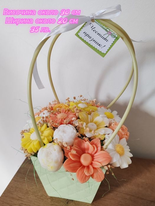 Изработка на букети от сапунени цветя