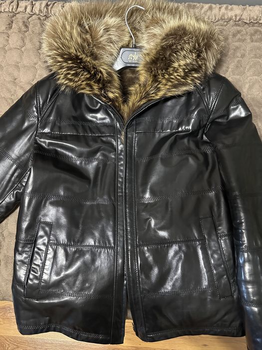 Зимняя кожаная куртка Мужская