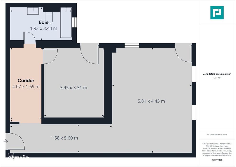 Apartament cu 2 camere în Moşniţa Nouă