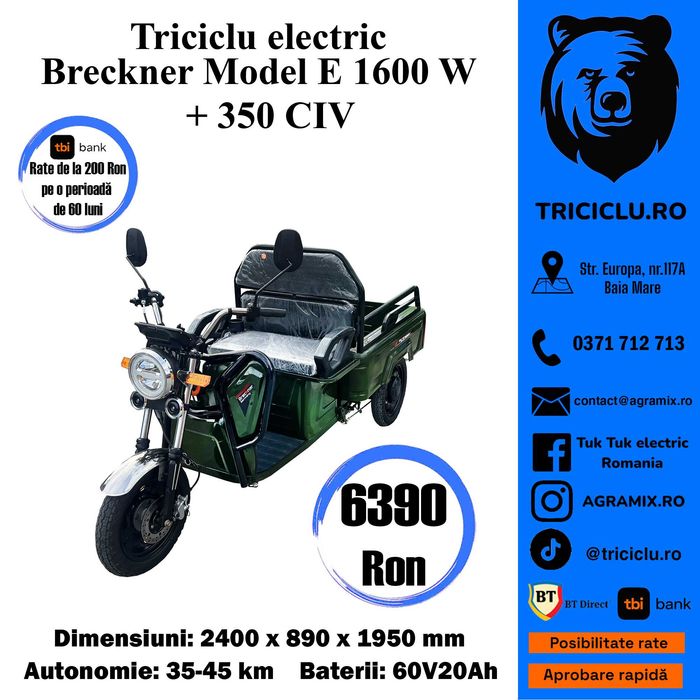 Triciclete electrice noi- Breckner E-M-T