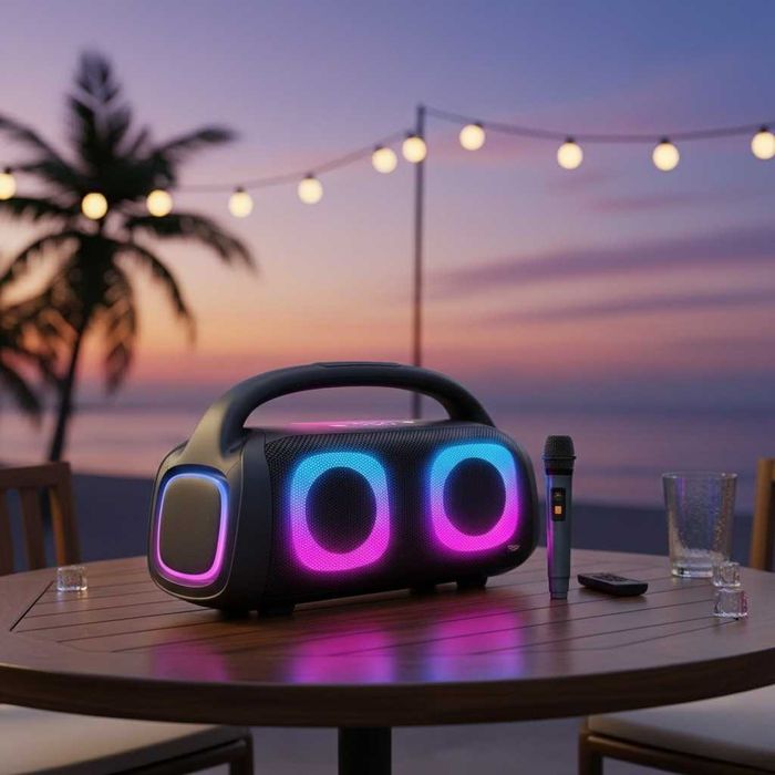 Парти тонколона 2 × 5.25" – 40 W RMS, Bluetooth, RGB LED светлини