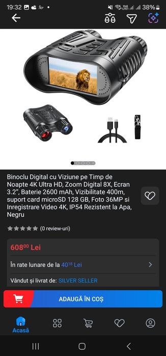 Binoclu 4K cu cameră, telescop cu rază lungă de acțiune, vedere noctur